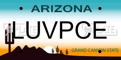 LUVPCE Arizona License Plate
