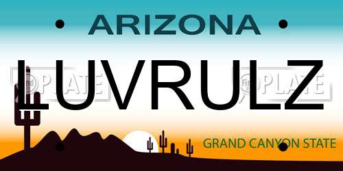 LUVRULZ Arizona License Plate