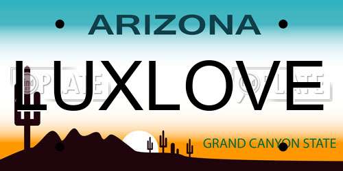 LUXLOVE Arizona License Plate