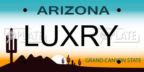 LUXRY Arizona License Plate