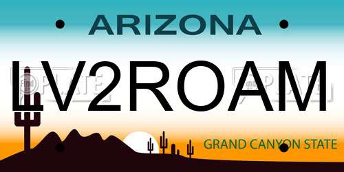 LV2ROAM Arizona License Plate