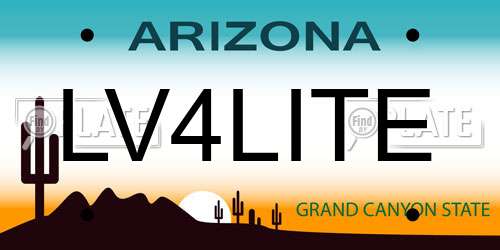 LV4LITE Arizona License Plate