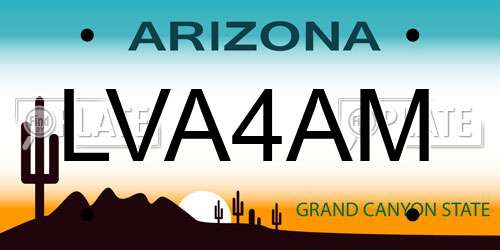 LVA4AM Arizona License Plate