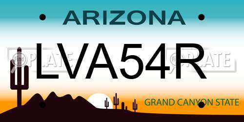 LVA54R Arizona License Plate