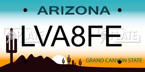 LVA8FE Arizona License Plate