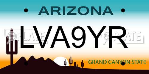 LVA9YR Arizona License Plate