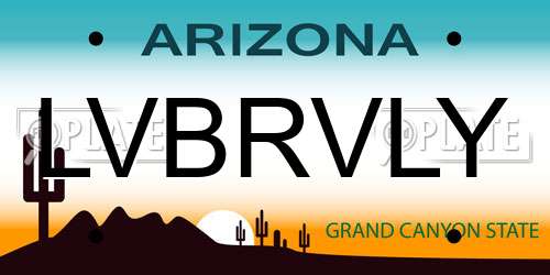 LVBRVLY Arizona License Plate