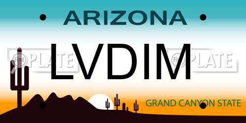 LVDIM Arizona License Plate