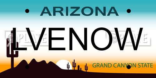 LVENOW Arizona License Plate