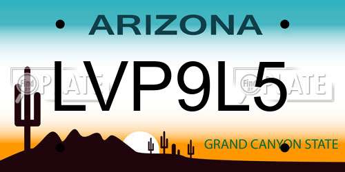 LVP9L5 Arizona License Plate