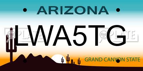 LWA5TG Arizona License Plate