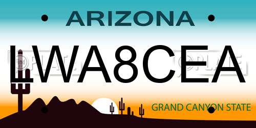 LWA8CEA Arizona License Plate