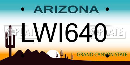 LWI640 Arizona License Plate