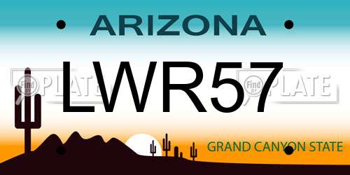 LWR57 Arizona License Plate