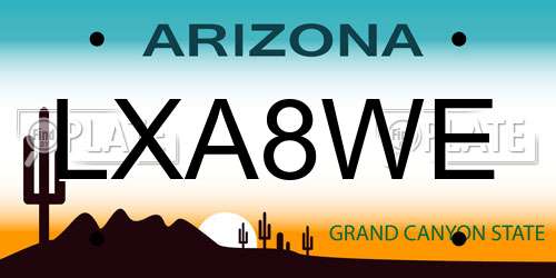 LXA8WE Arizona License Plate