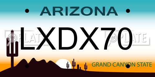 LXDX70 Arizona License Plate