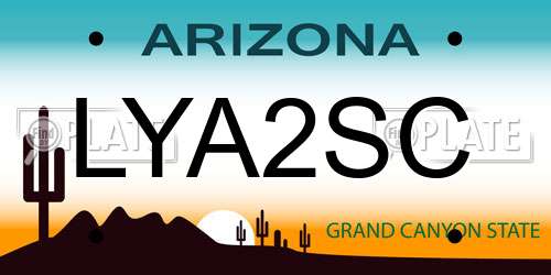 LYA2SC Arizona License Plate