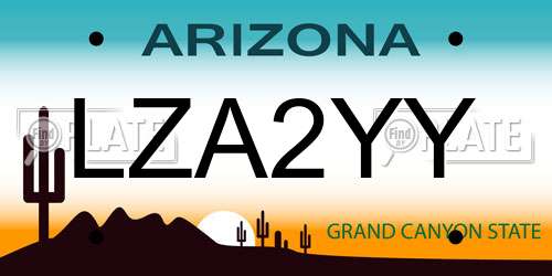LZA2YY Arizona License Plate