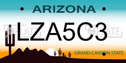 LZA5C3 Arizona License Plate