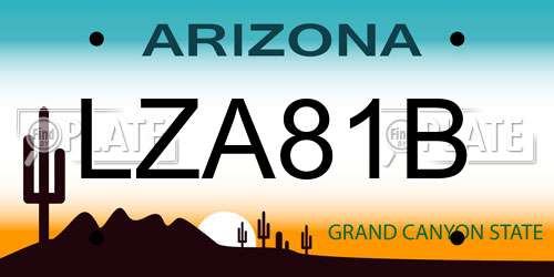 LZA81B Arizona License Plate