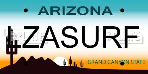 LZASURF Arizona License Plate