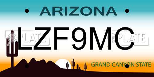 LZF9MC Arizona License Plate