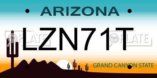 LZN71T Arizona License Plate
