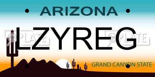 LZYREG Arizona License Plate