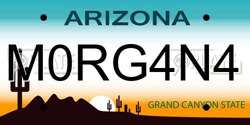 M0RG4N4 Arizona License Plate