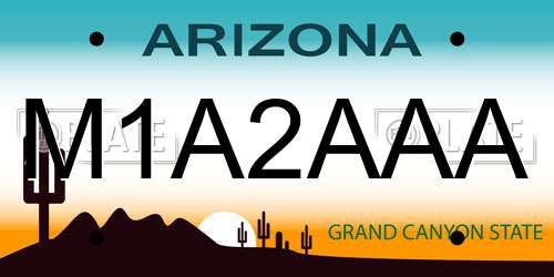 M1A2AAA Arizona License Plate