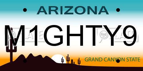M1GHTY9 Arizona License Plate