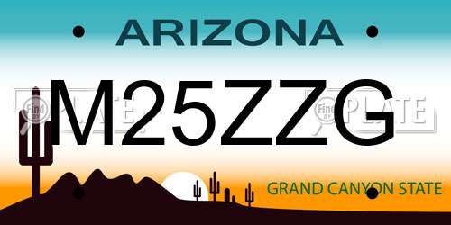 M25ZZG Arizona License Plate