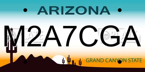 M2A7CGA Arizona License Plate