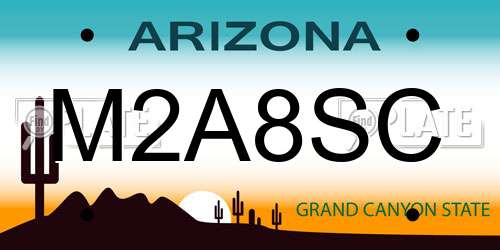 M2A8SC Arizona License Plate