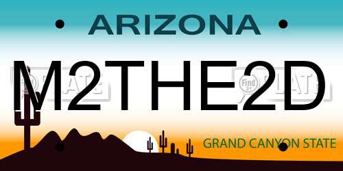 M2THE2D Arizona License Plate