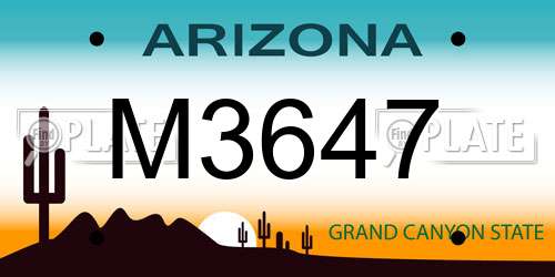 M3647 Arizona License Plate