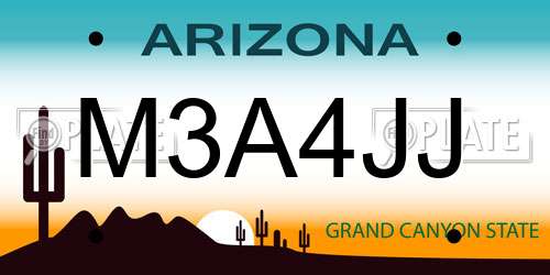 M3A4JJ Arizona License Plate
