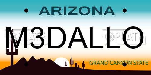 M3DALLO Arizona License Plate