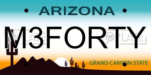 M3FORTY Arizona License Plate