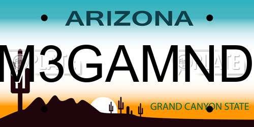 M3GAMND Arizona License Plate