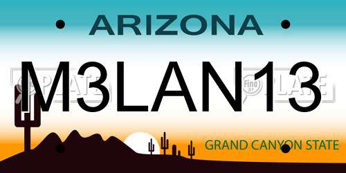 M3LAN13 Arizona License Plate