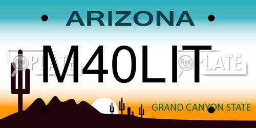 M40LIT Arizona License Plate