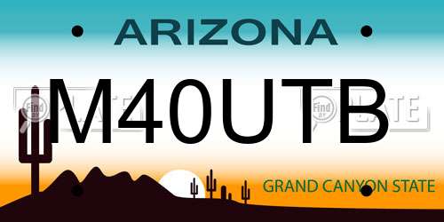 M40UTB Arizona License Plate