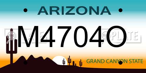 M4704O Arizona License Plate