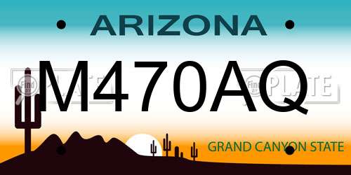 M470AQ Arizona License Plate