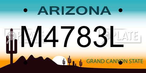 M4783L Arizona License Plate