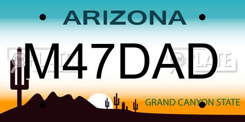 M47DAD Arizona License Plate