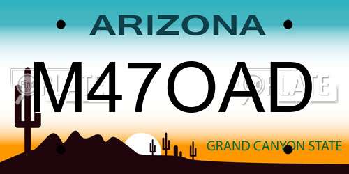 M47OAD Arizona License Plate