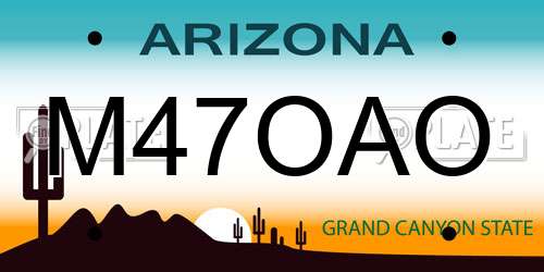 M47OAO Arizona License Plate