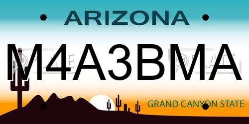M4A3BMA Arizona License Plate